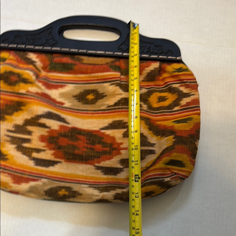 Orange and Brown Southwestern Tote with Geometric Patterns - Picture 5 of 15